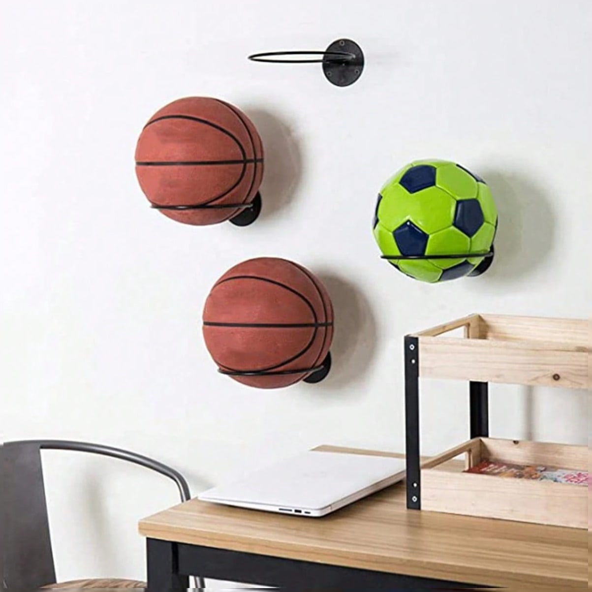 Home Gym Folding Rack - Rak Pajangan Bola Basket yang Hemat
