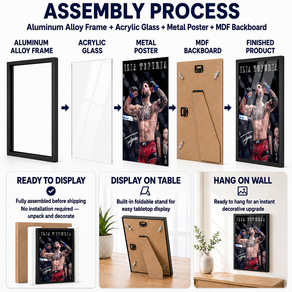 Ilia Topuria Poster Logam Berb - Home Gym Room ulasan dan harga