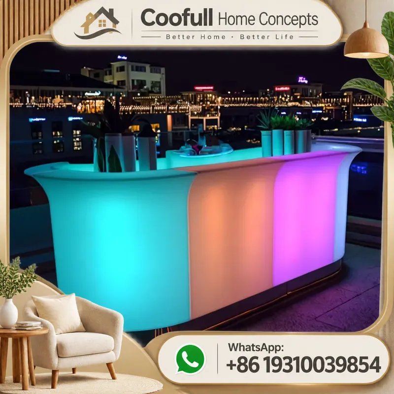 Meja Bar Portabel dengan Lampu - Home Gym Rental ulasan dan harga