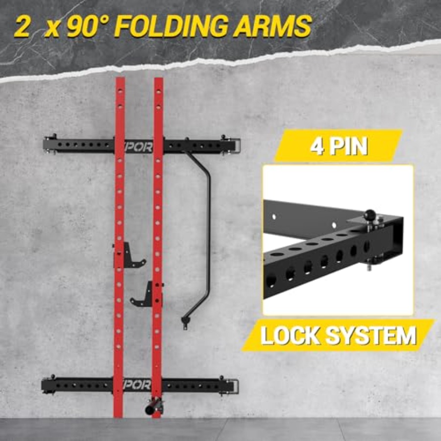 Rak squat lipat untuk gym ruma - Home Gym Folding Rack ulasan dan harga